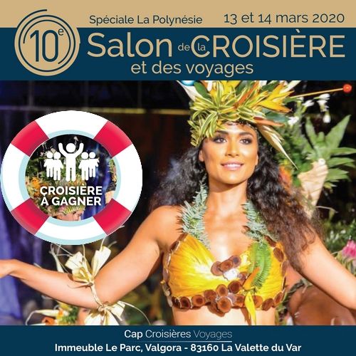 Flyer du 10ème Salon de la Croisière et des Voyages de Cap Croisières Voyages sur le thème de la Polynésie