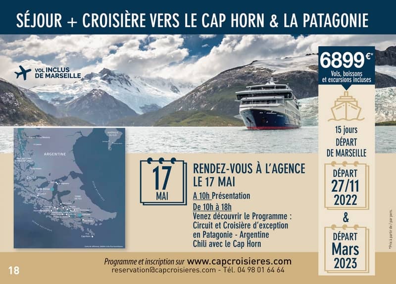 Extrait de notre brochure Cap Croisières Voyages - avril 2022