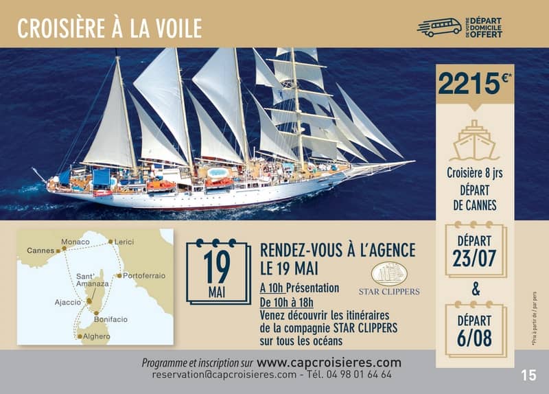Extrait de notre brochure Cap Croisières Voyages - avril 2022