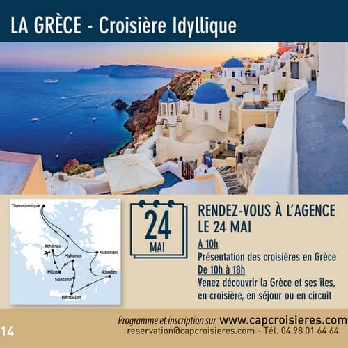 Extrait de notre brochure Cap Croisières Voyages, page 14 (éditée en avril 2022)