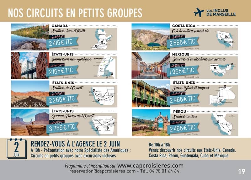 Extrait de notre brochure Cap Croisières Voyages - avril 2022