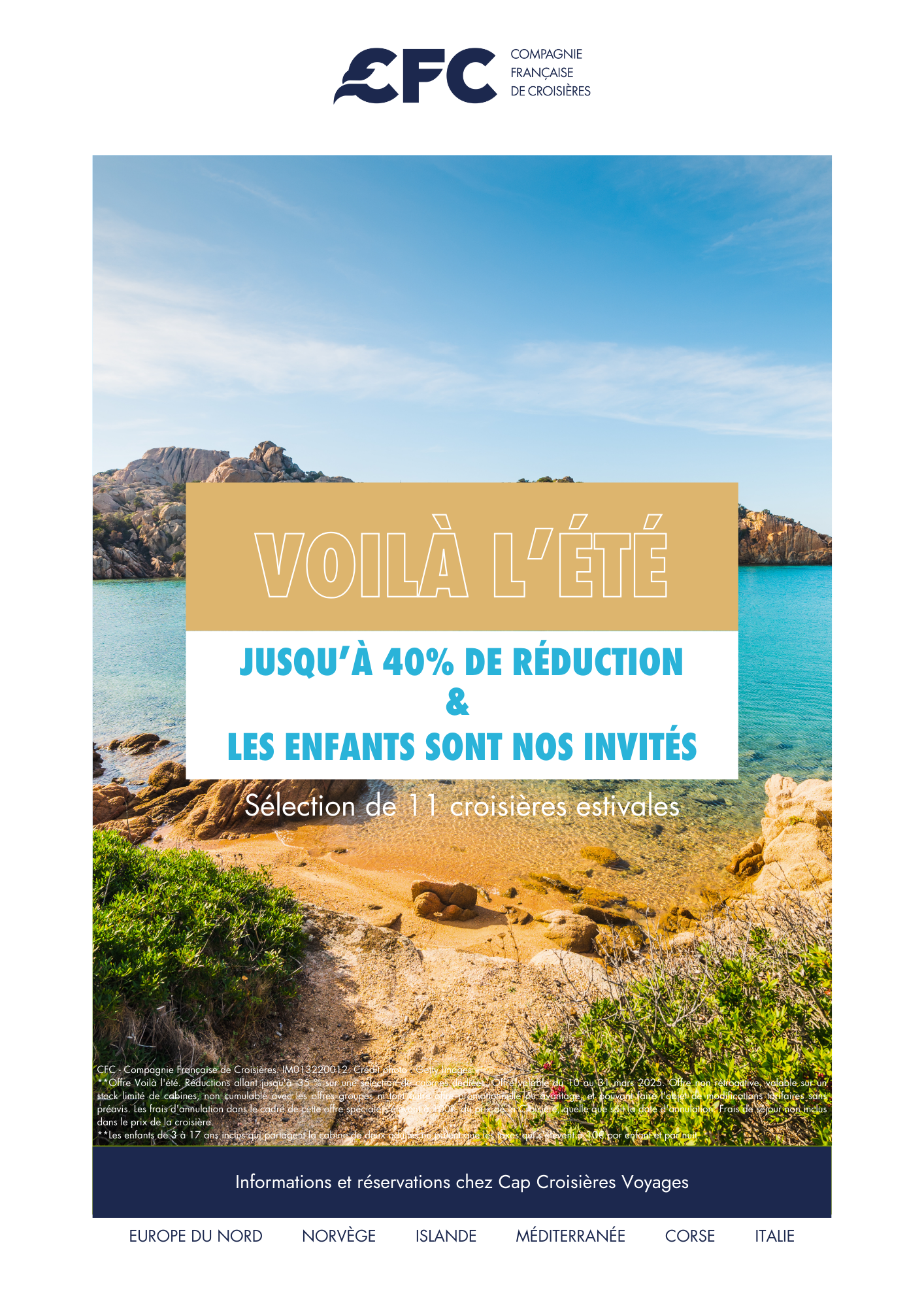 Offre Voilà l'été : jusqu'à -40% sur une sélection de croisières