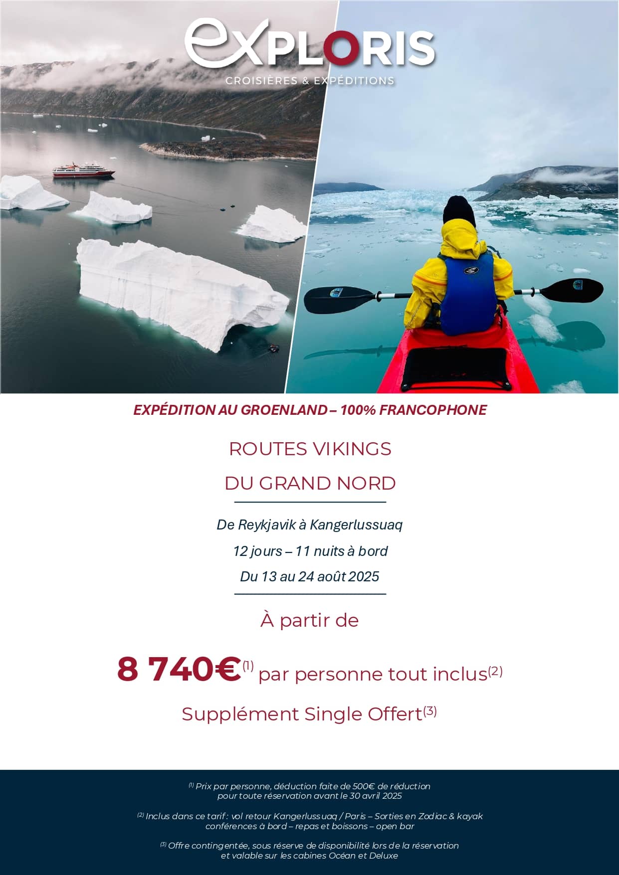 Offre Exploris : Expédition au Groenland