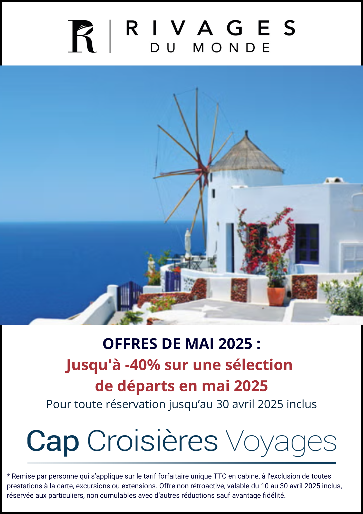 Offre Rivages du Monde : -40% départs de Mai