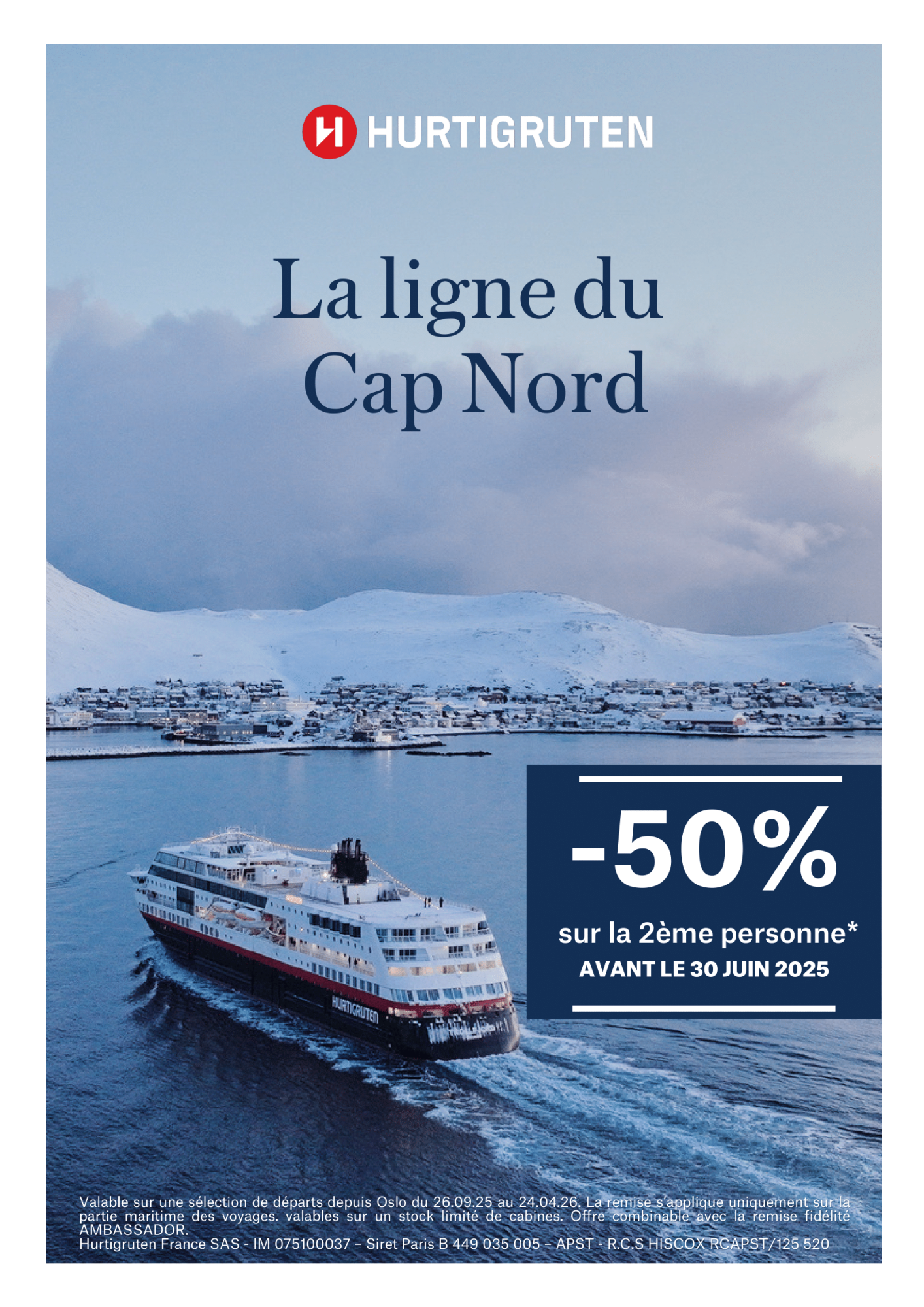 Offre Hurtigruten : -50% 2e personne