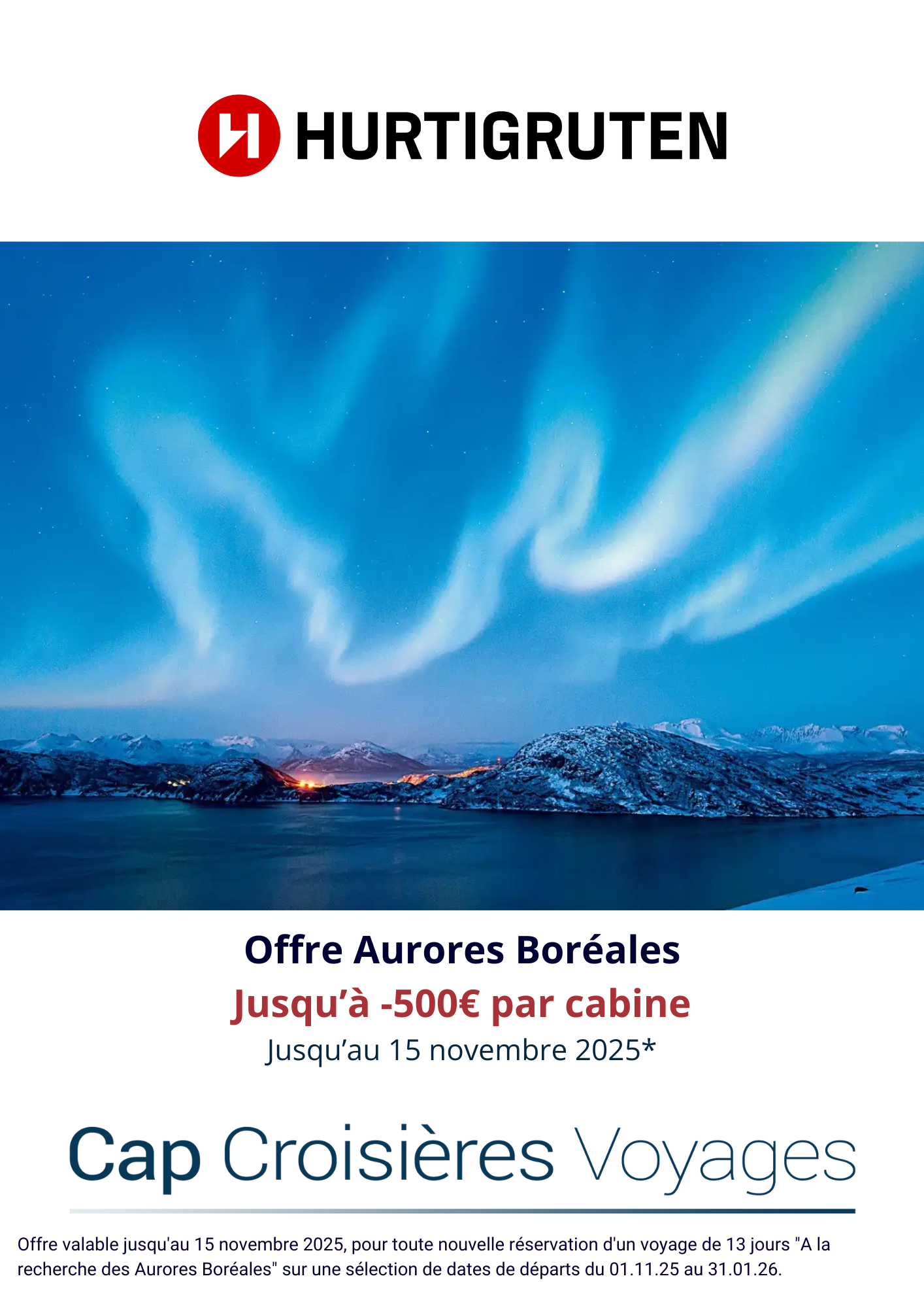 Offre Hurtigruten : -500€ par cabine