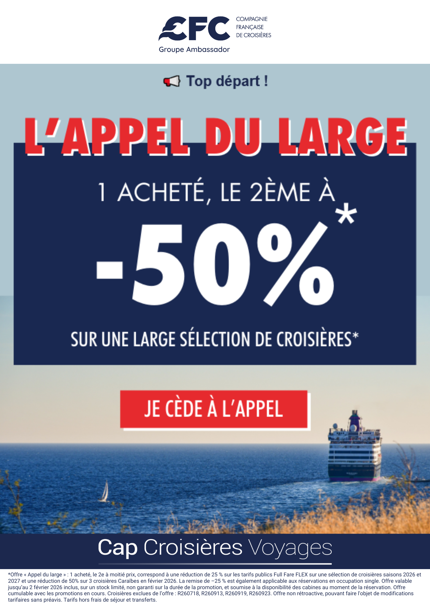 Offre CFC : 1 achet&eacute; = 2e &agrave; 50%