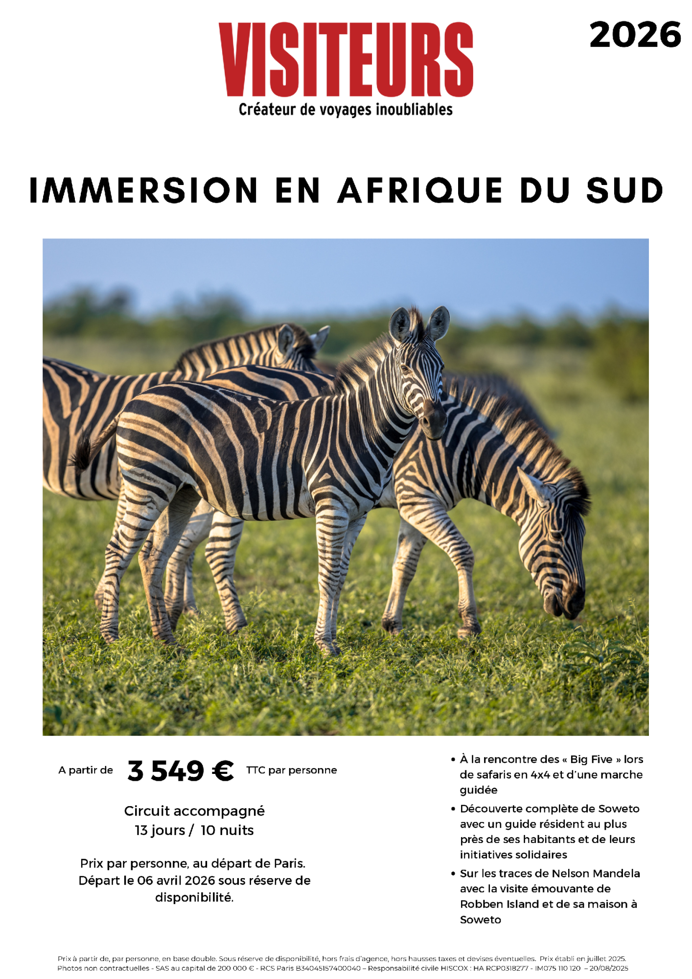 VISITEURS : Immersion Afrique du Sud