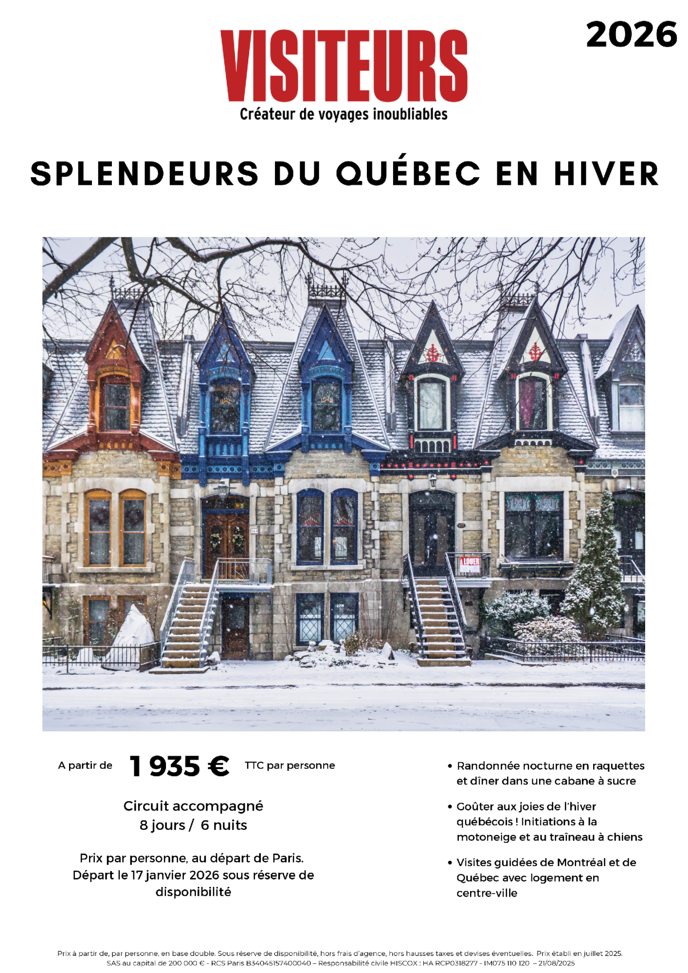 VISITEURS : Splendeurs Québec