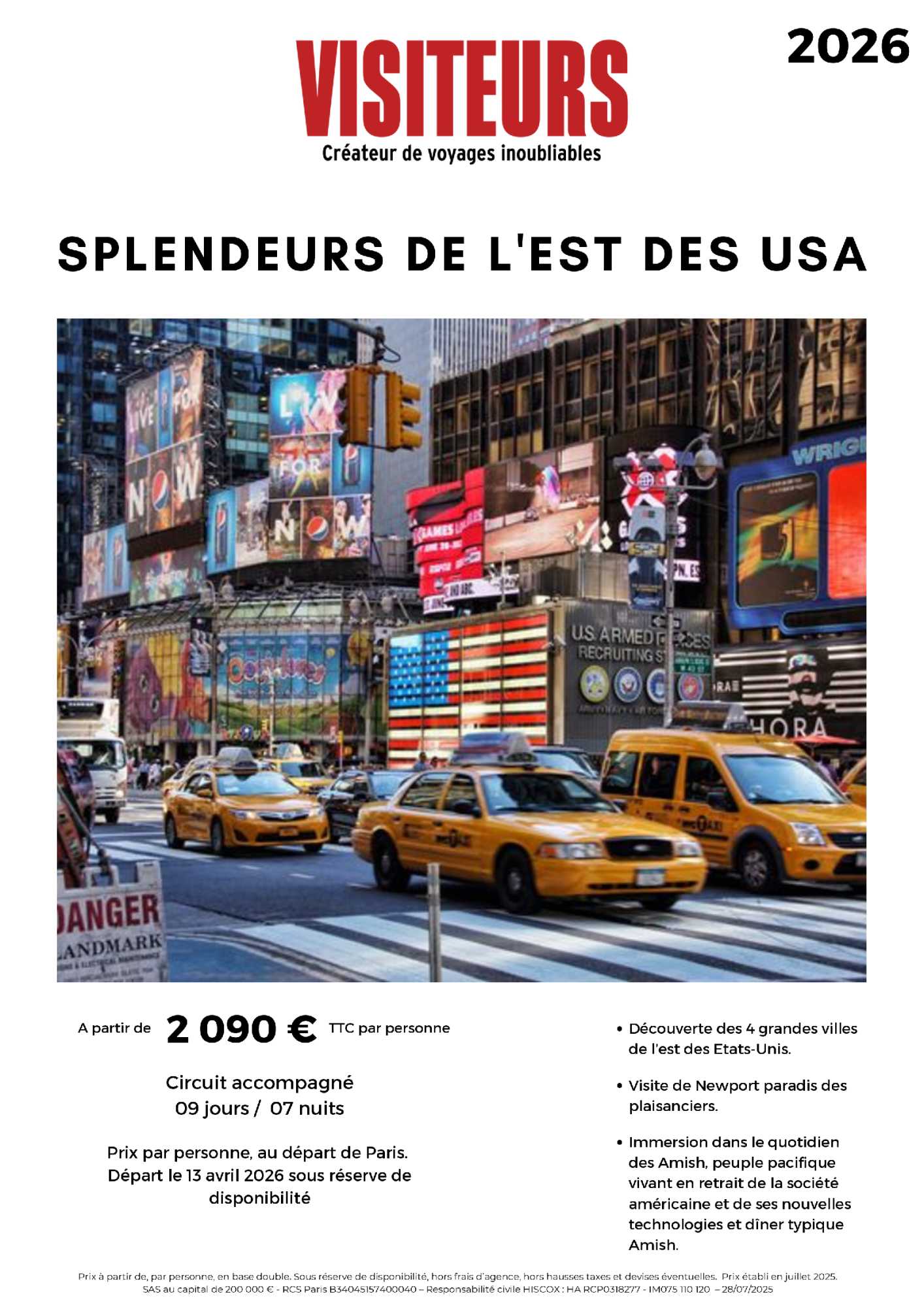 VISITEURS : Splendeurs Est USA