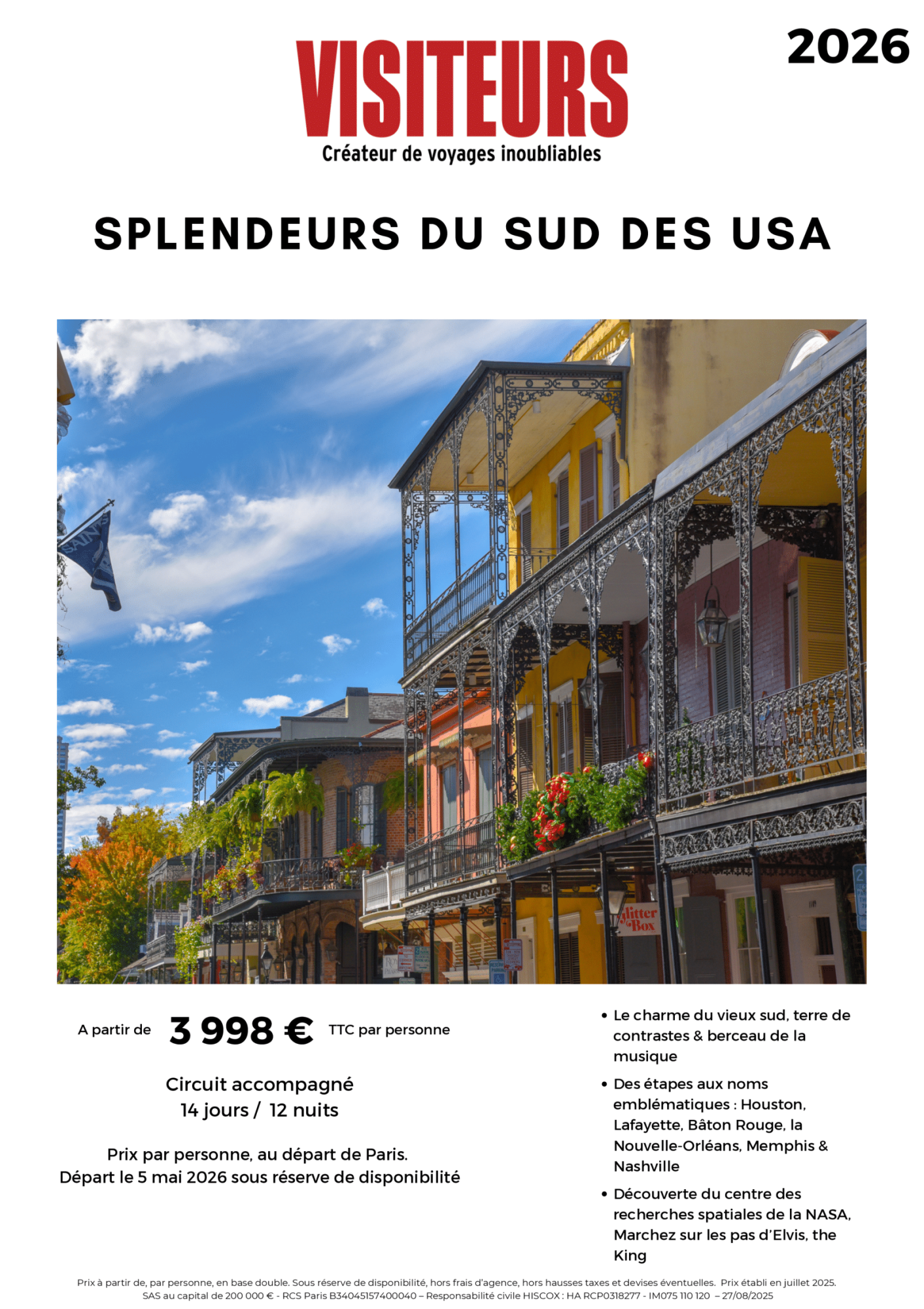 VISITEURS : Splendeurs Sud USA