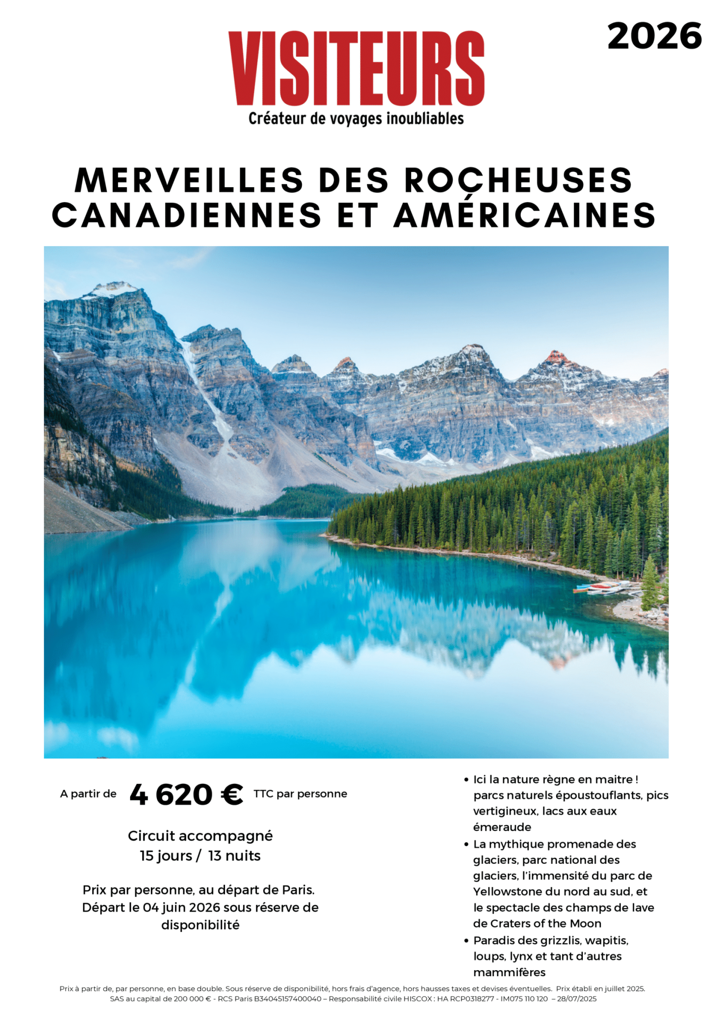 VISITEURS : Merveilles rocheuses canadiennes