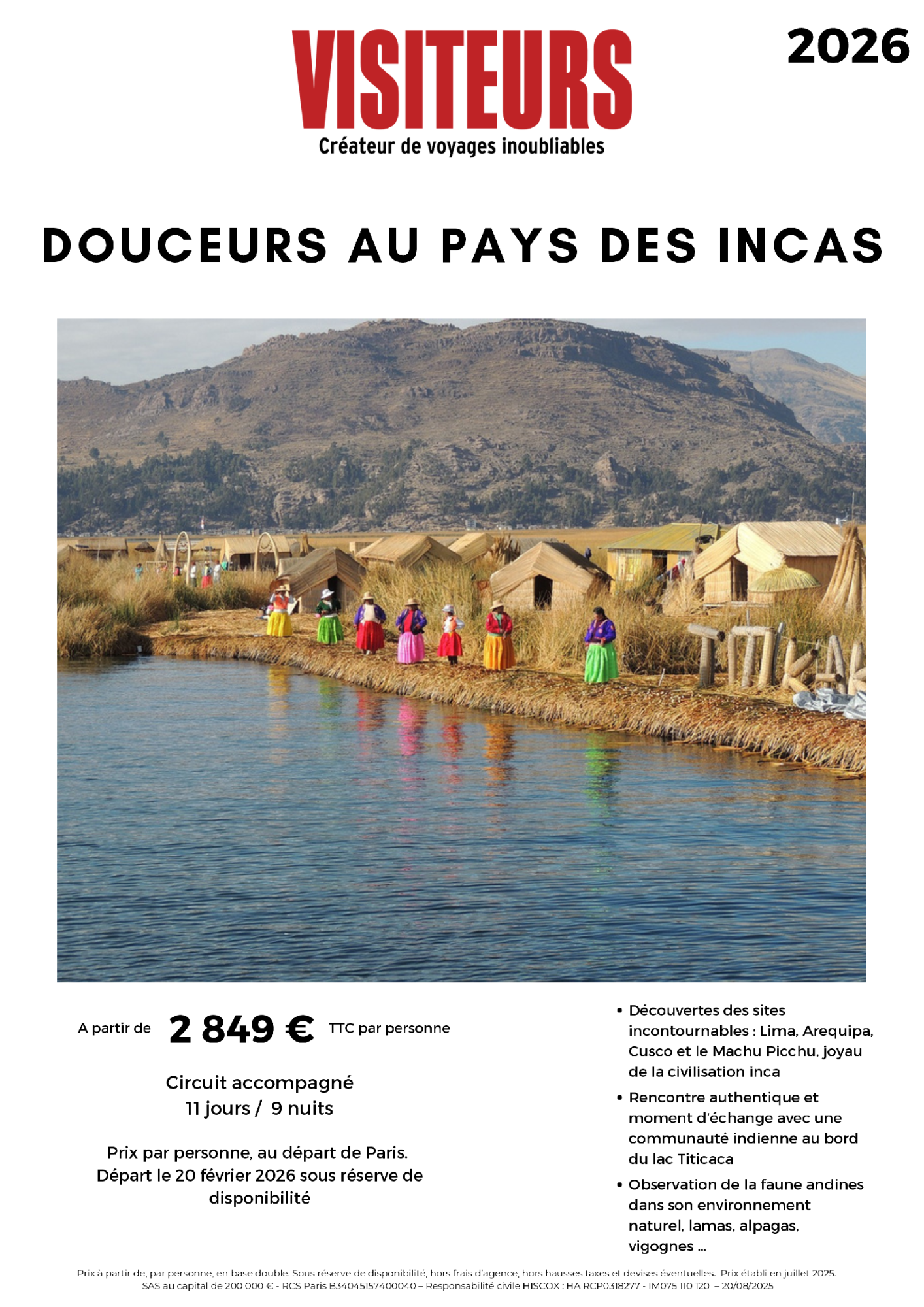 VISITEURS : Douceurs pays des Incas