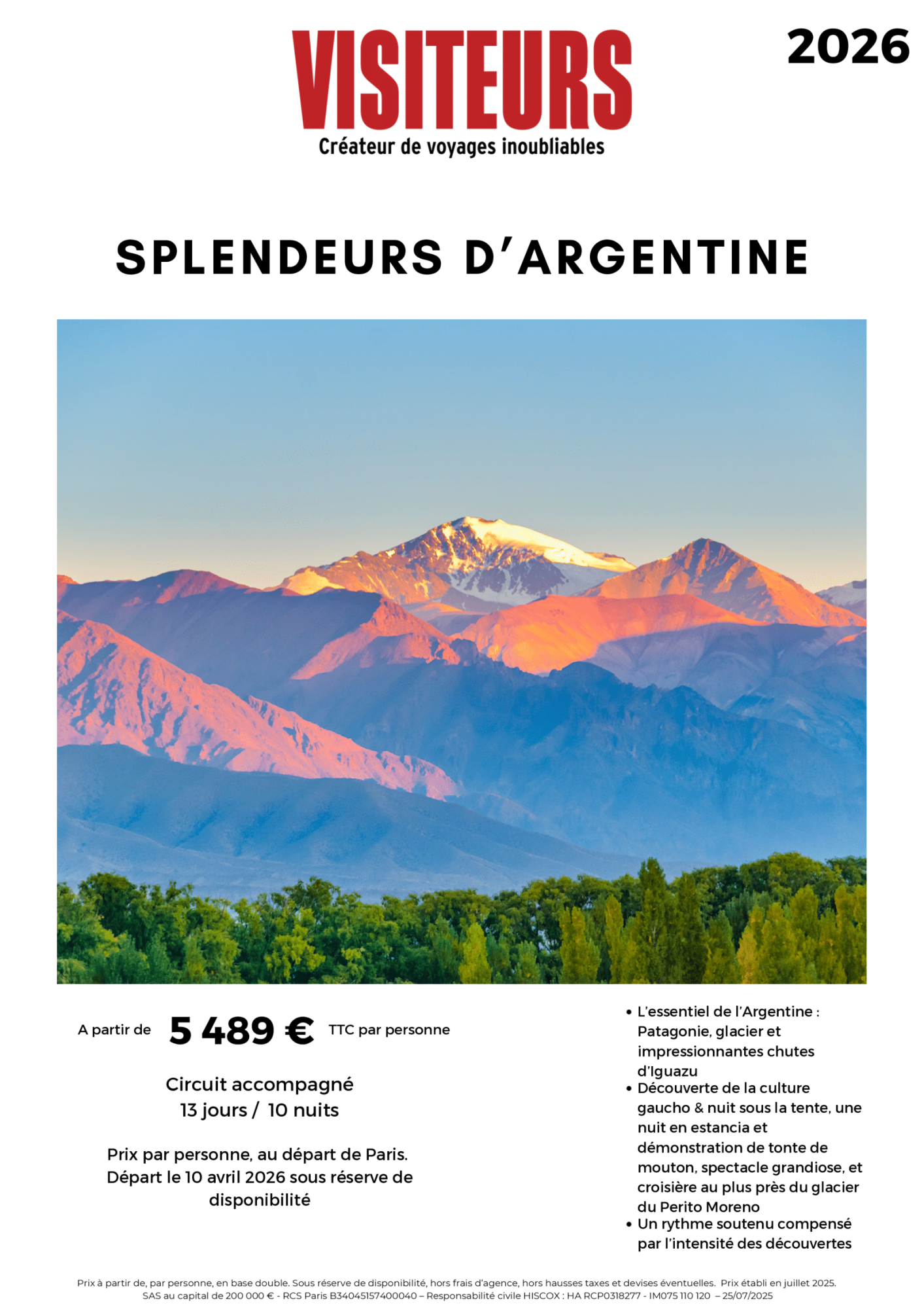 VISITEURS : Splendeurs Argentine