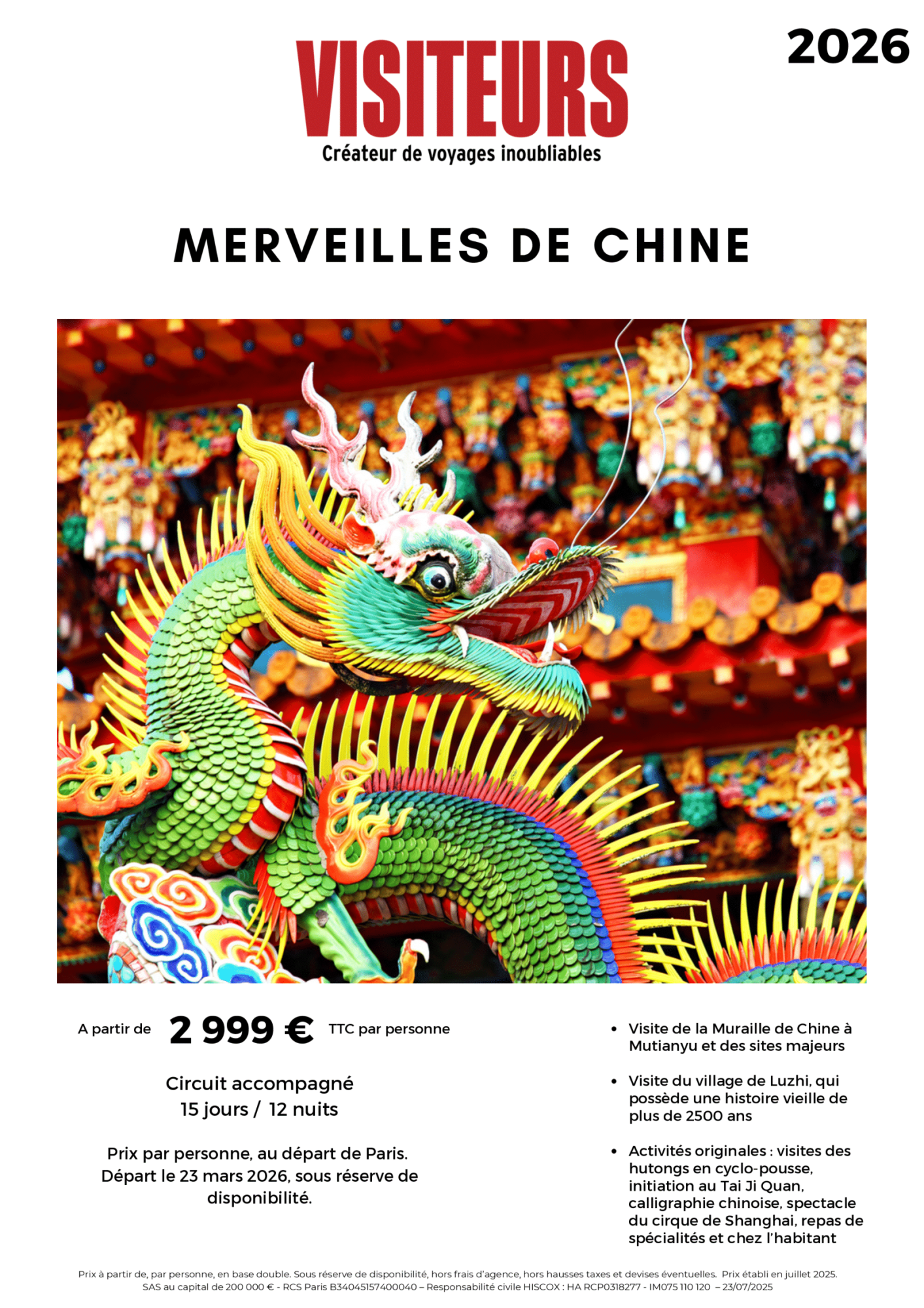 VISITEURS : Merveilles Chine