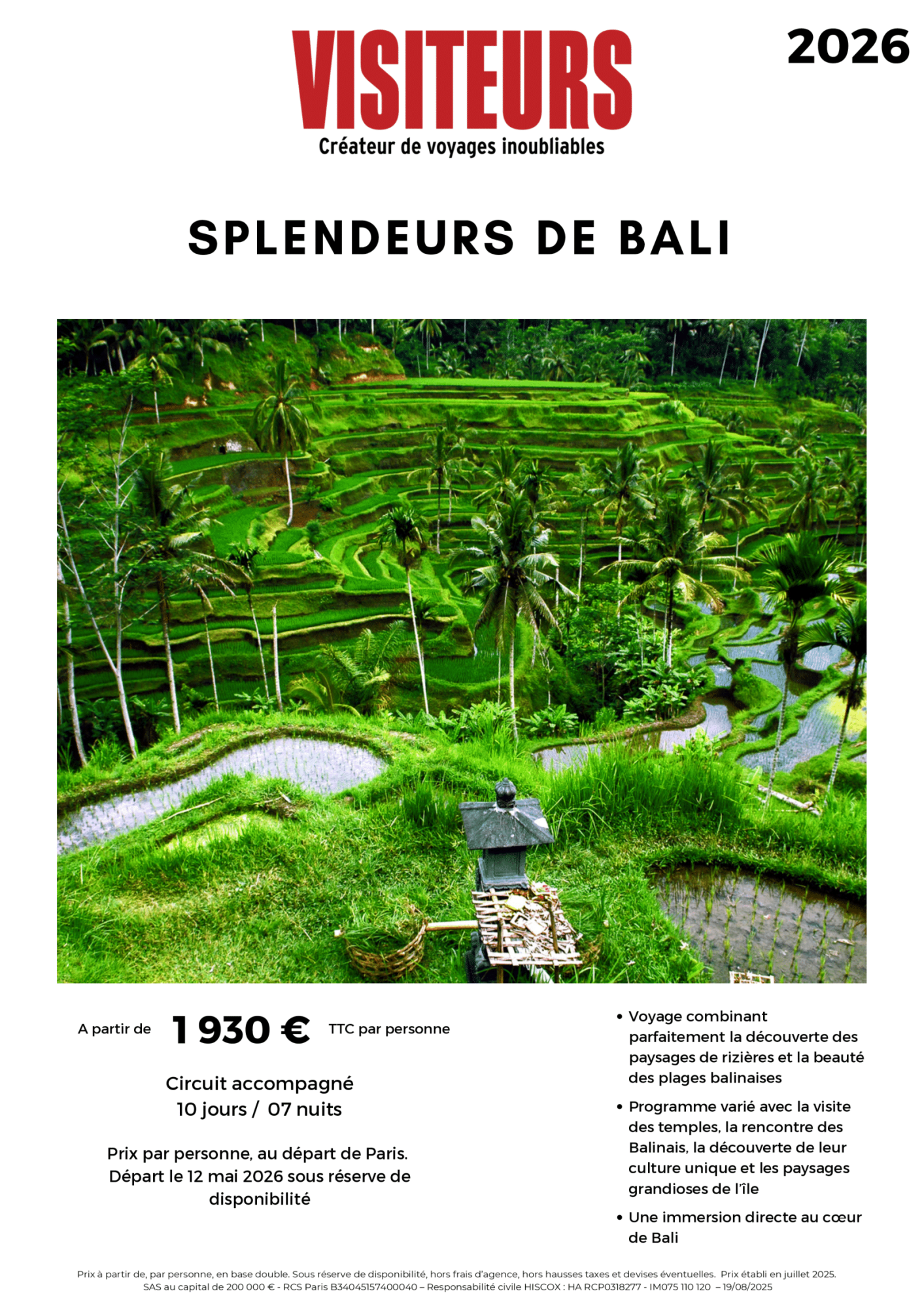 VISITEURS : Splendeurs Bali