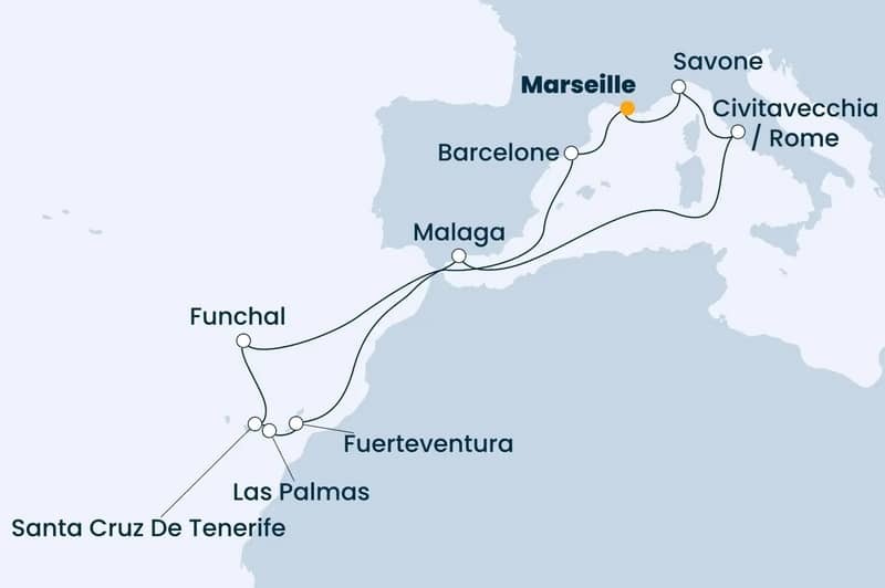 DEPART DOMICILE : Italie, Espagne, Canaries, Madre