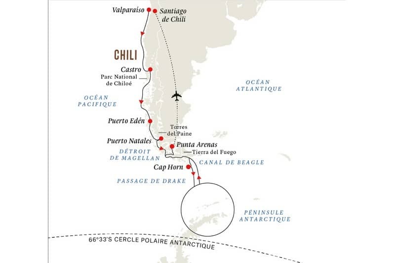 Expdition en Antarctique et Patagonie : De Valparaiso  Santiago du Chili