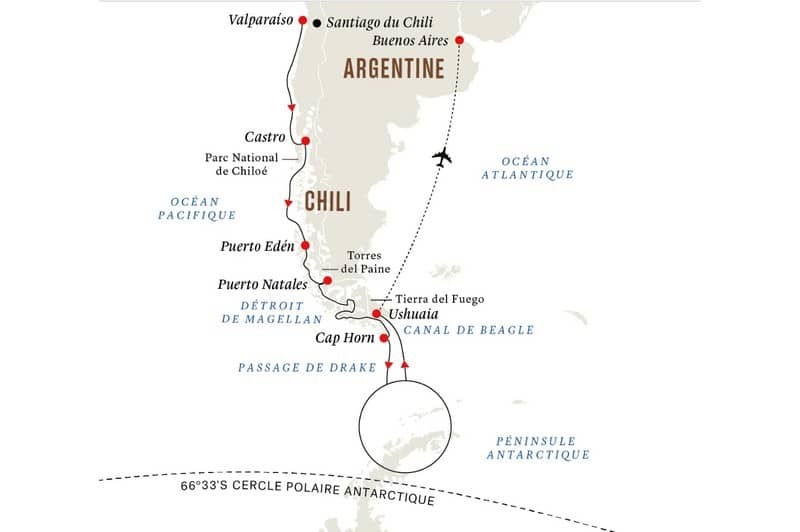 Expédition en Antarctique et Patagonie : De Valparaiso à Buenos Aires