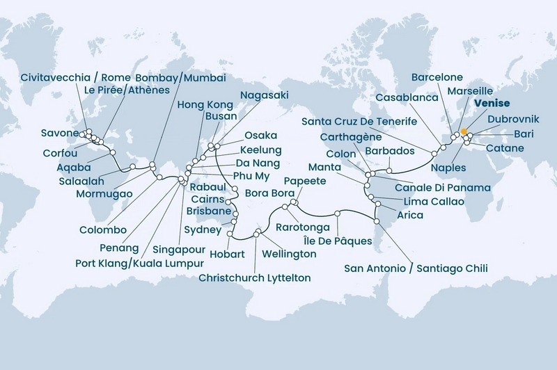 Tour du Monde Costa 2024 - <font color=#d90009;>COMPLET</font>
