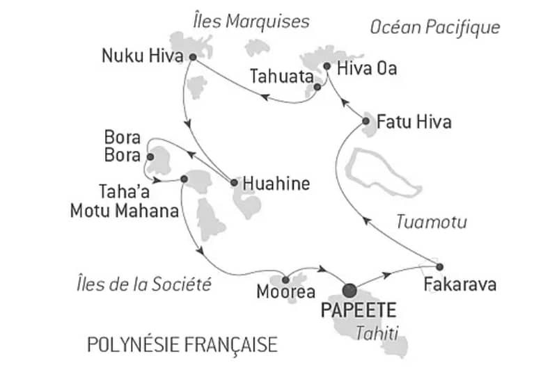Croisière îles Marquises, Tuamotu et îles de la Société