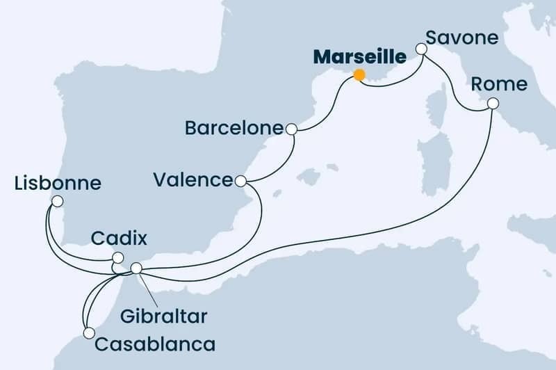 DEPART DOMICILE : Italie, Espagne, Gibraltar, Maroc