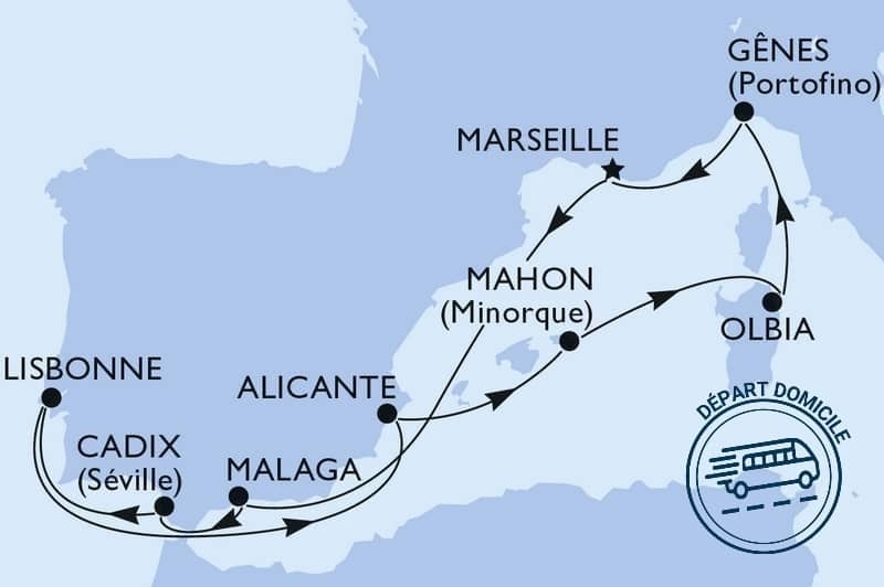 DPART DOMICILE : Espagne, Portugal, Balares, Sardaigne, Italie