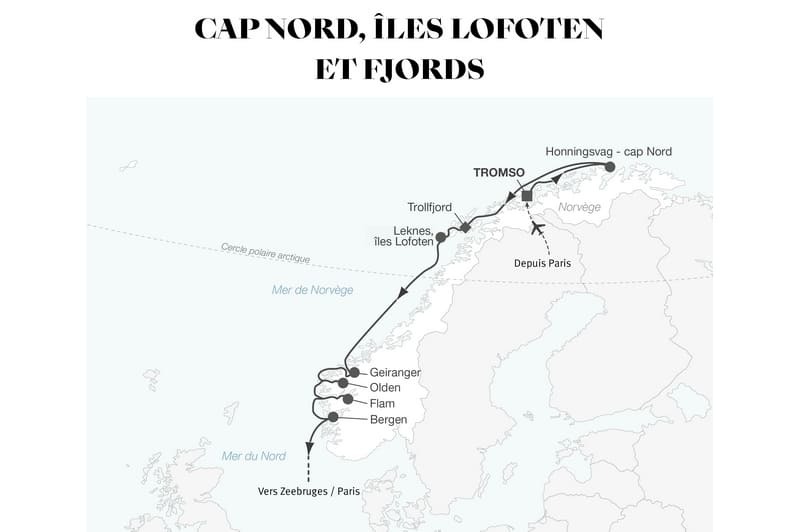 Croisire maritime : Fjord, Iles Lofoten et Cap Nord