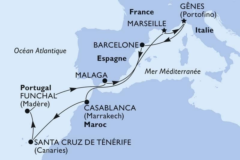 Dpart DOMICILE : Italie, Espagne, Maroc, Canaries, Madre