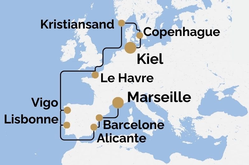DPART DOMICILE + VOL INCLUS : Danemark, Norvge, Portugal & Espagne