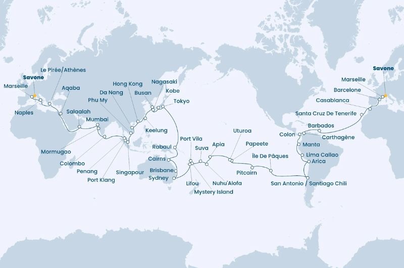 DPART DOMICILE : Tour du Monde Costa 2026