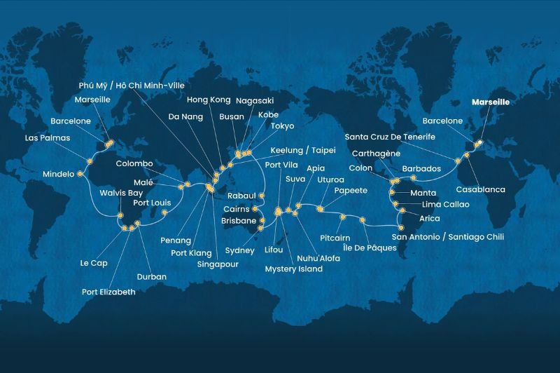 DPART DOMICILE : Tour du Monde Costa 2026