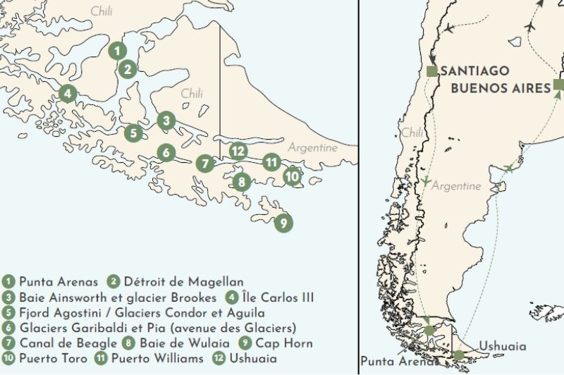 DPART DOMICILE : Croisire en Patagonie