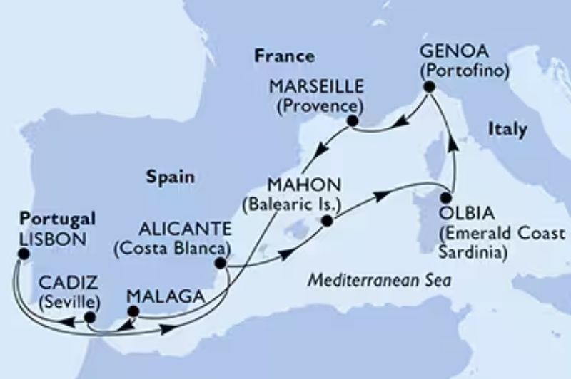 DPART DOMICILE : Espagne, Portugal, Minorque & Italie