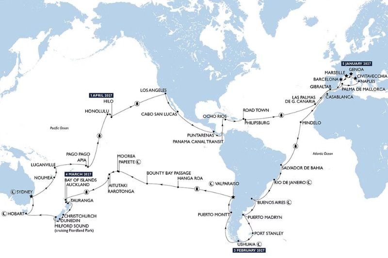 DPART DOMICILE : MSC World Cruise 2027