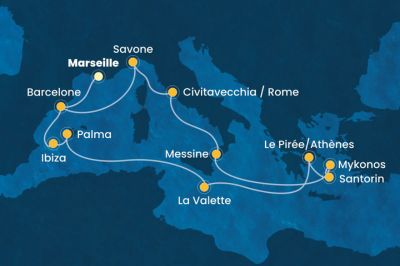 D�PART DOMICILE : Espagne, Bal�ares, Malte, Gr�ce & Italie 