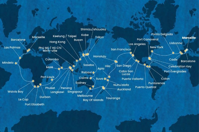 D�PART DOMICILE : Tour du Monde Costa 2028